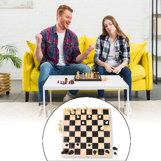 Folding Wooden Chess Board Set (30 30 Cm 1 Set)