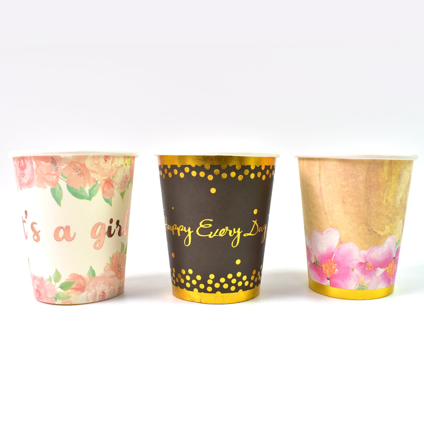 Disposable Paper Cups Disposable Tea Coffee Cups (3 Pcs Set Mix Color)