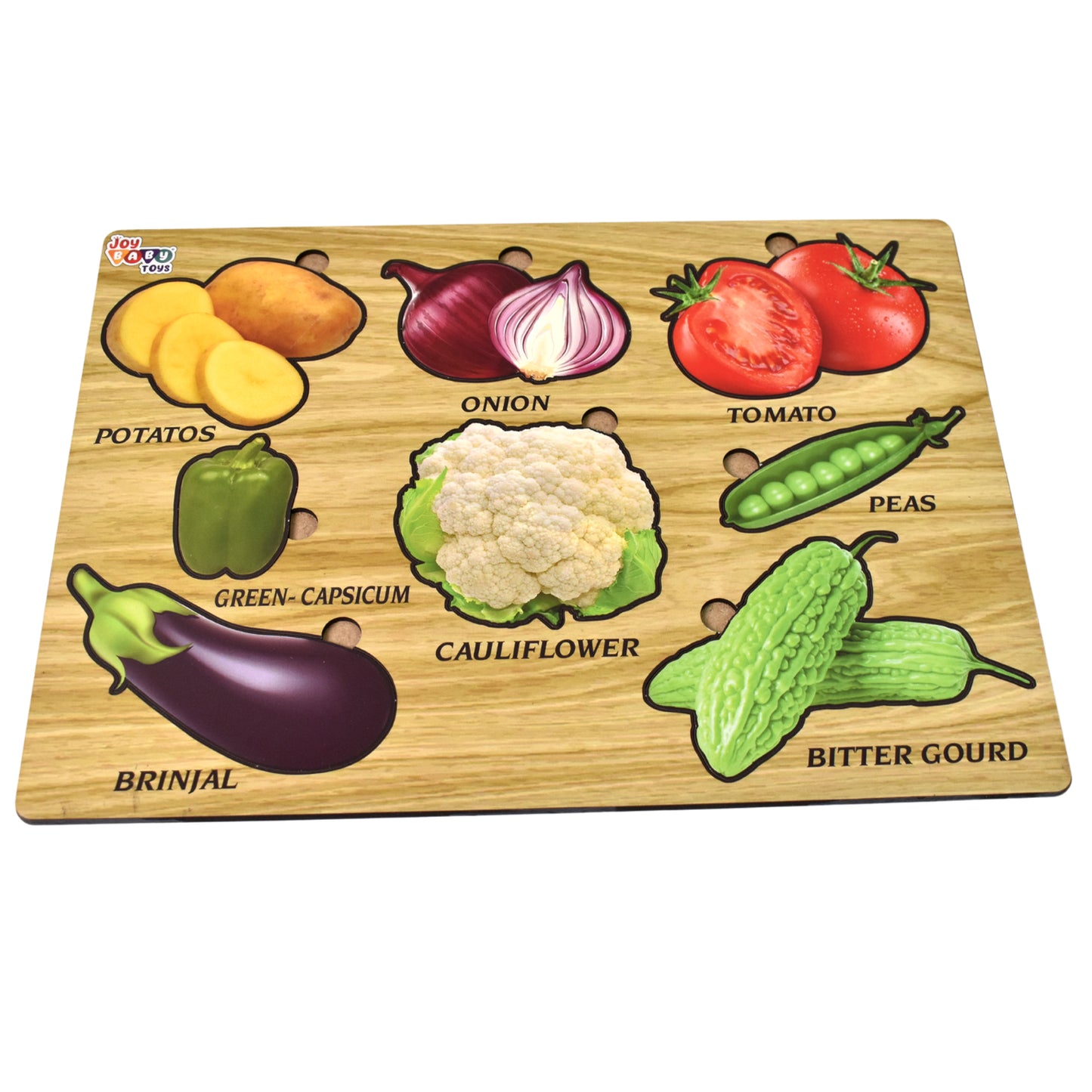Wooden Vegetable Puzzle Learning Educational Board (1 Set 2820 Cm)