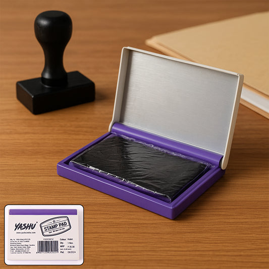 Yasu Plastic Stamp Pad Violet Ink Quick-dry Refillable Pad (1 Pc)