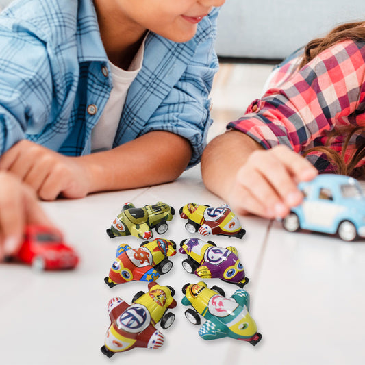 Mini Pull Back Car Aeroplane Pvc Plastic Pull Back Car Cartoon Toys (12 Pcs Set)