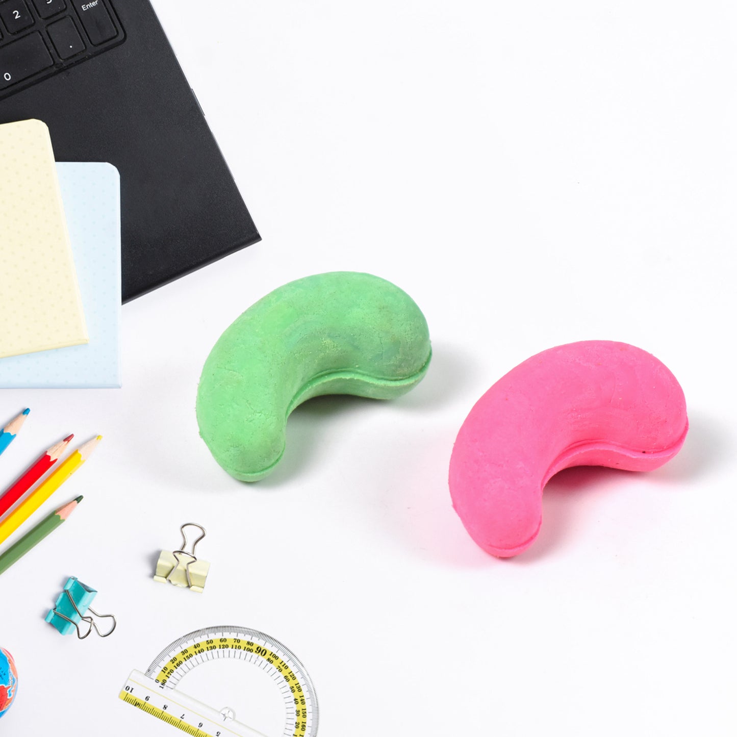 Cashew Nut Eraser Rubber Erasers (1 Pc Mix Colour Design)