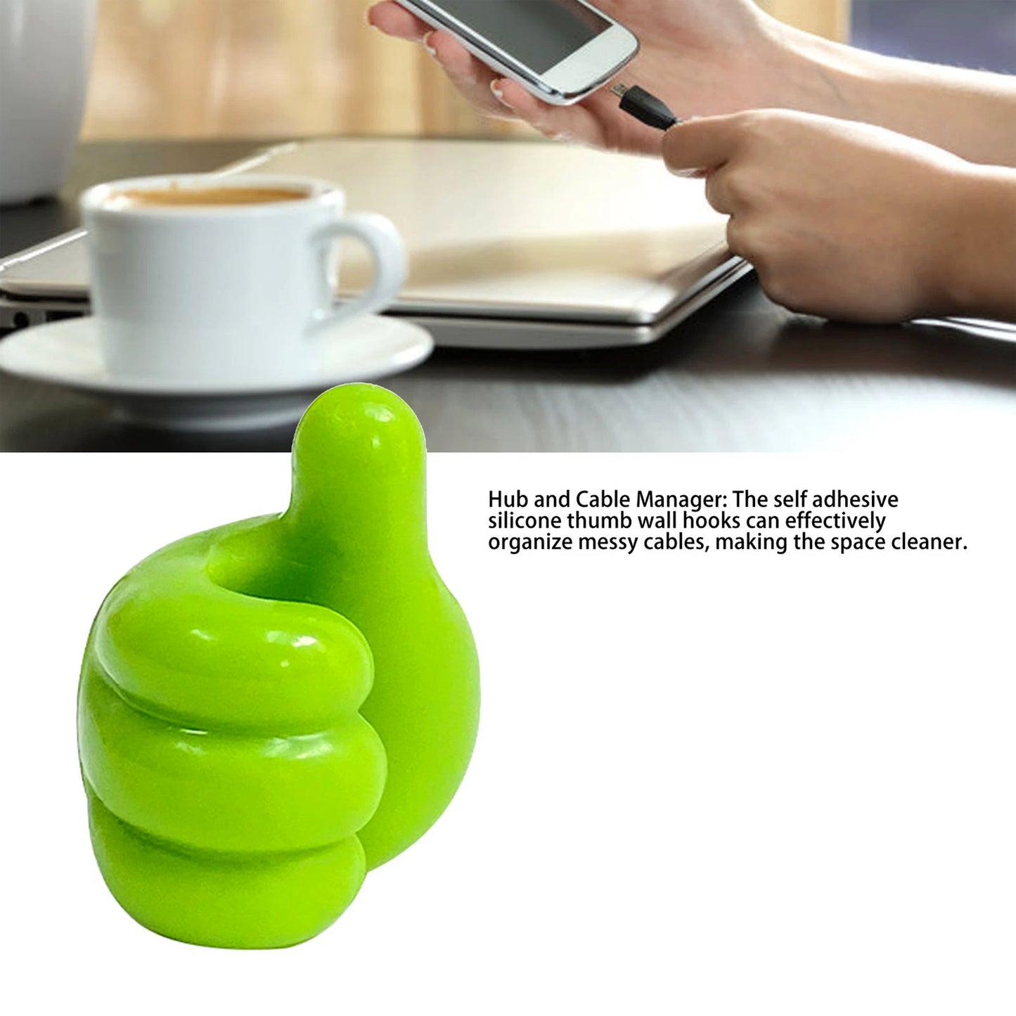 Green Multifunctional Multi Functional Hand Shape Wall Clip Hanger Keys Cable Holder