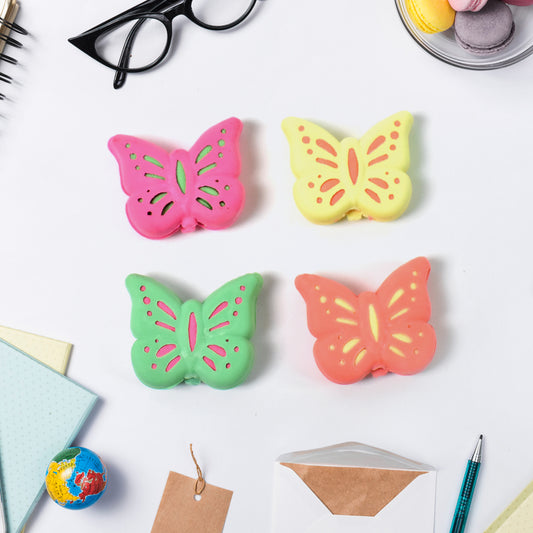 Butterfly Shape Eraser Rubber (1 Pc Mix Colour Design)