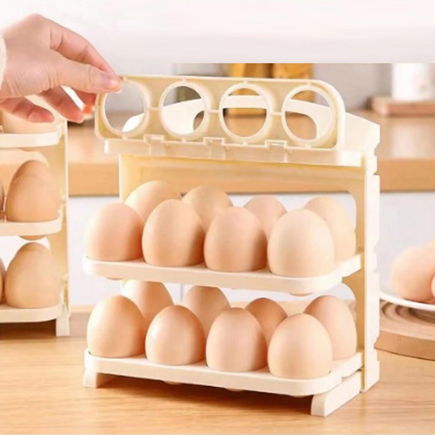 Plastic Foldable Egg Tray 24 Grid Egg Storage Box (1 Pc)