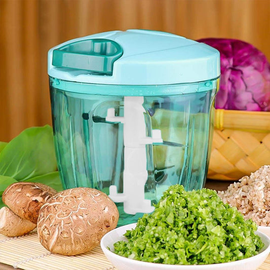 2065 6 Blade 2in1 Manual Food Chopper Compact Powerful Hand Held Vegetable Chopper (1000ml)