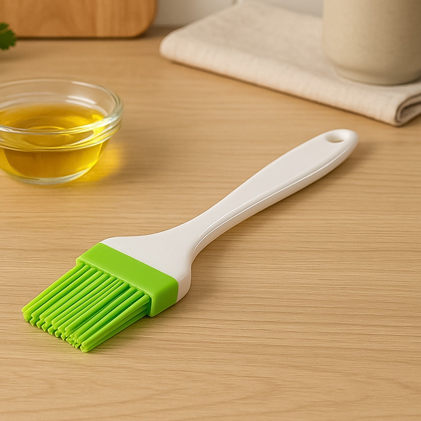 Silicone Kitchen Oil Spatula Brush With Handle Pastry Cake Brush (17 Cm 1 Pc)