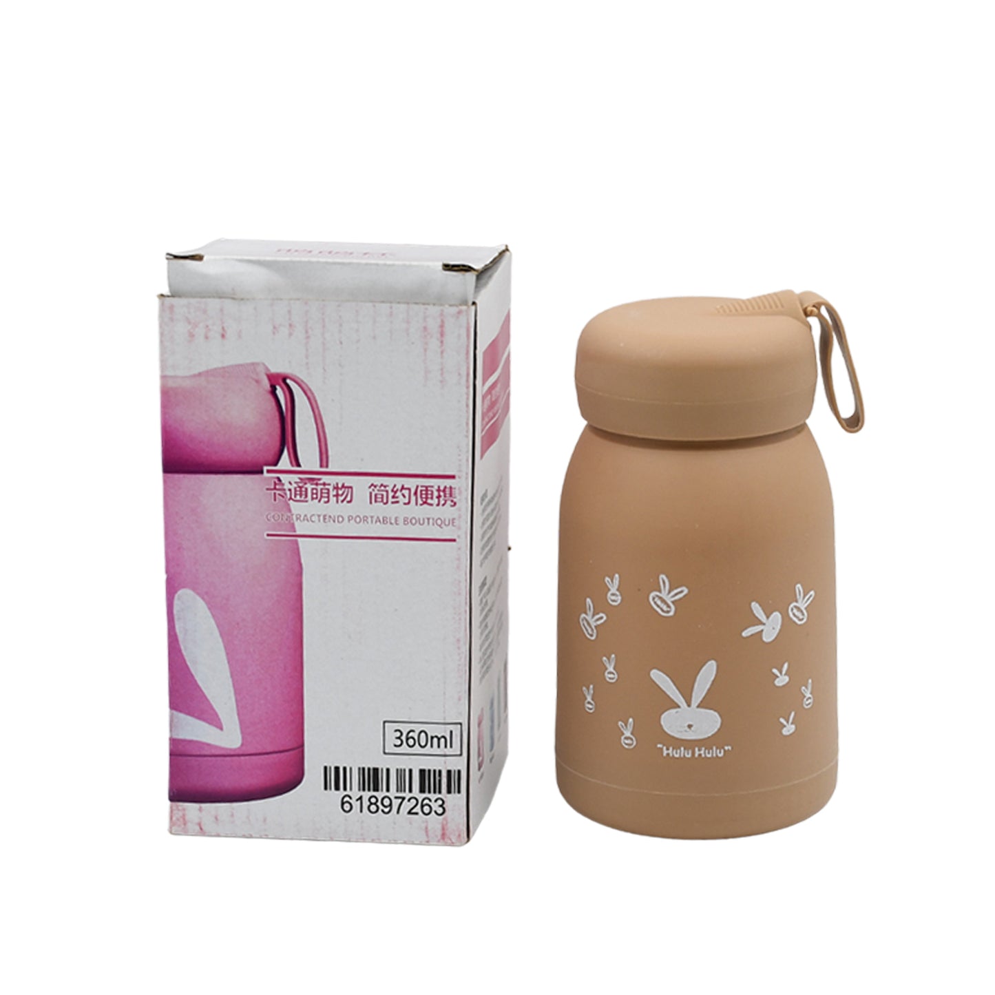 6954 Cute Water Bottle For Kids - 330 Ml Cute Bunny Water Bottle Cute Rabit Print Water Bottle For Boys And Girls Kids Return Gift Water Bottle Sipper Insulated Water Bottle (Moq - 100 Pc)