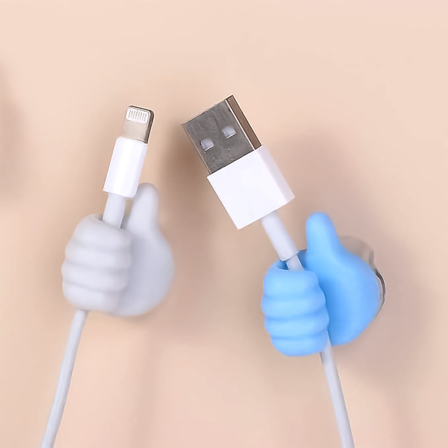 White Multifunctional Multi Functional Hand Shape Wall Clip Hanger Keys Cable Holder