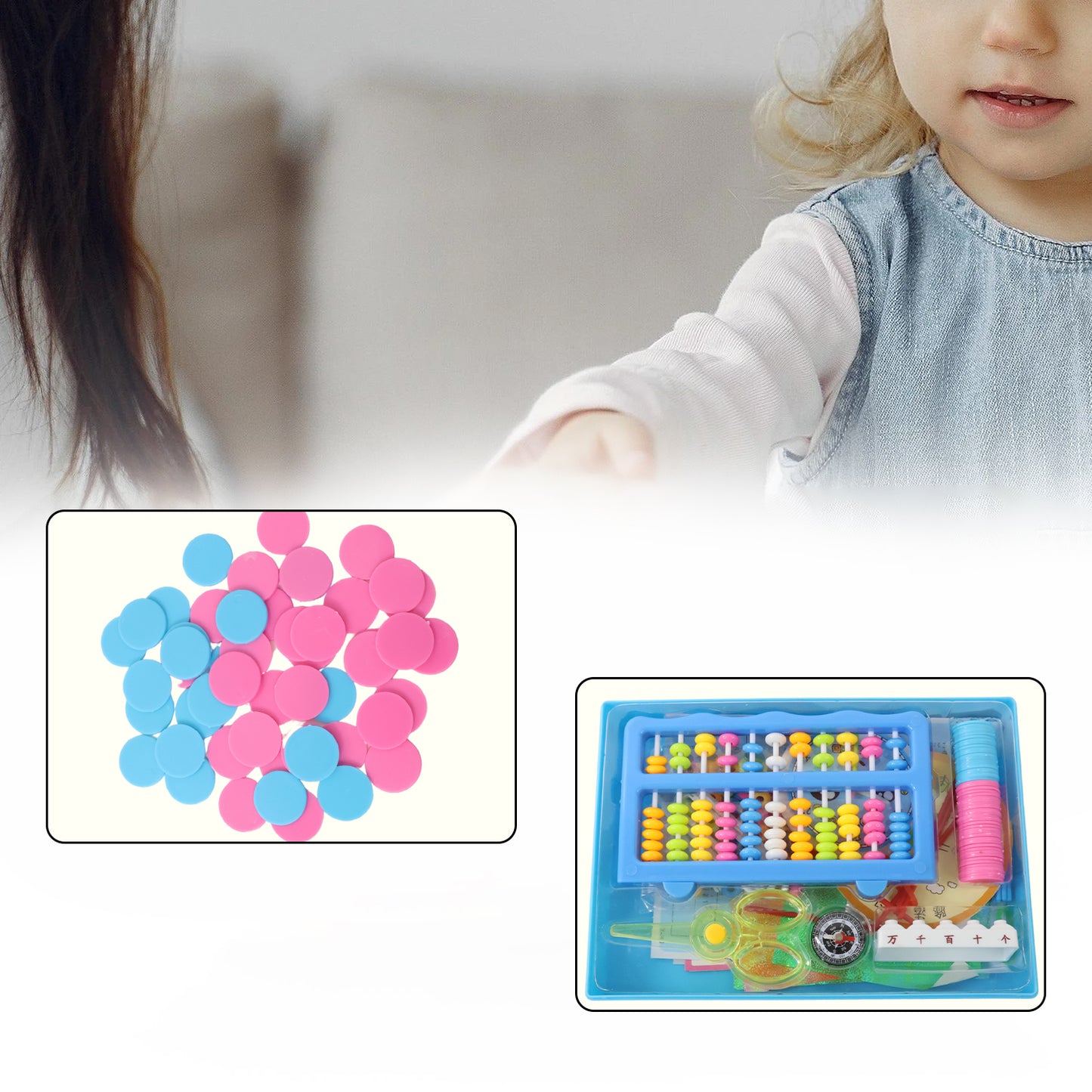Abacus 13 Rods Counting Abacuses Toy Bead Educational Tools (1 Set)