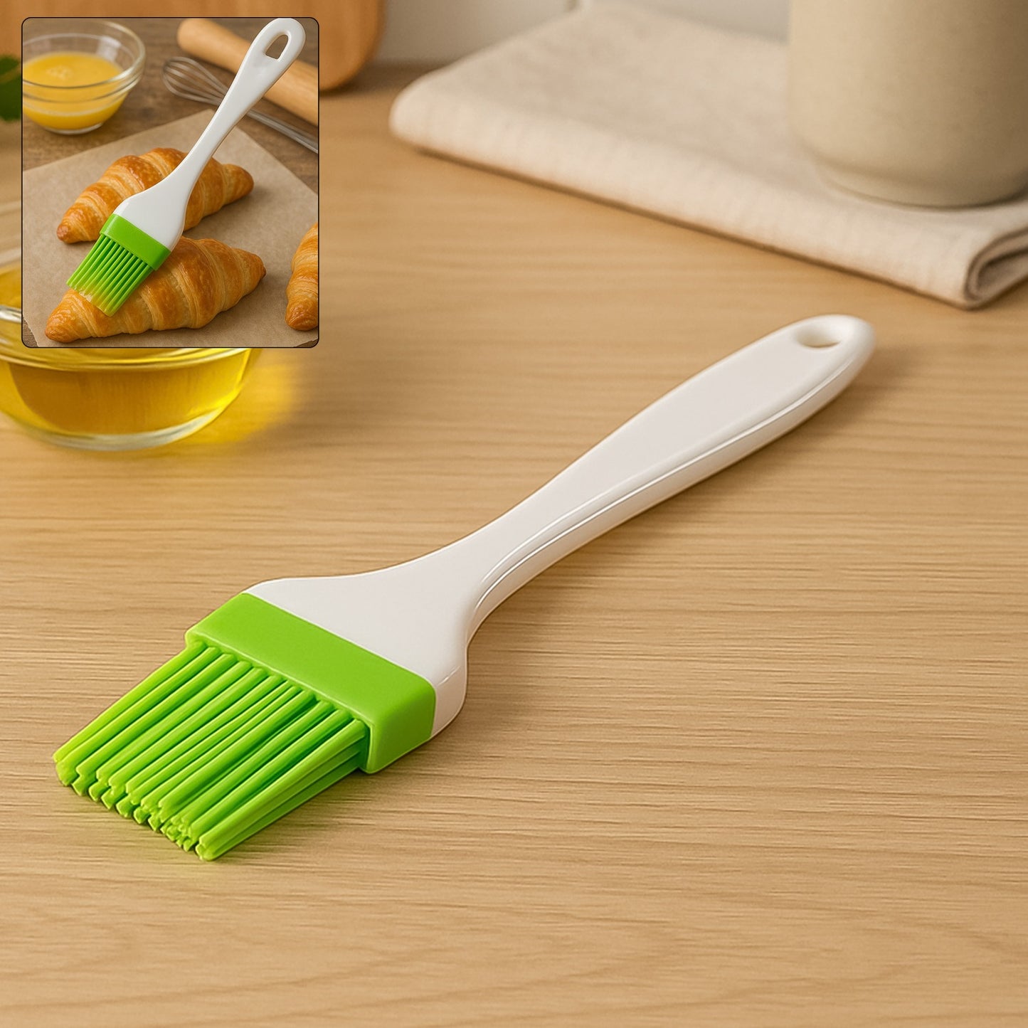Silicone Kitchen Oil Spatula Brush With Handle Pastry  Cake Brush (17 Cm  1 Pc)