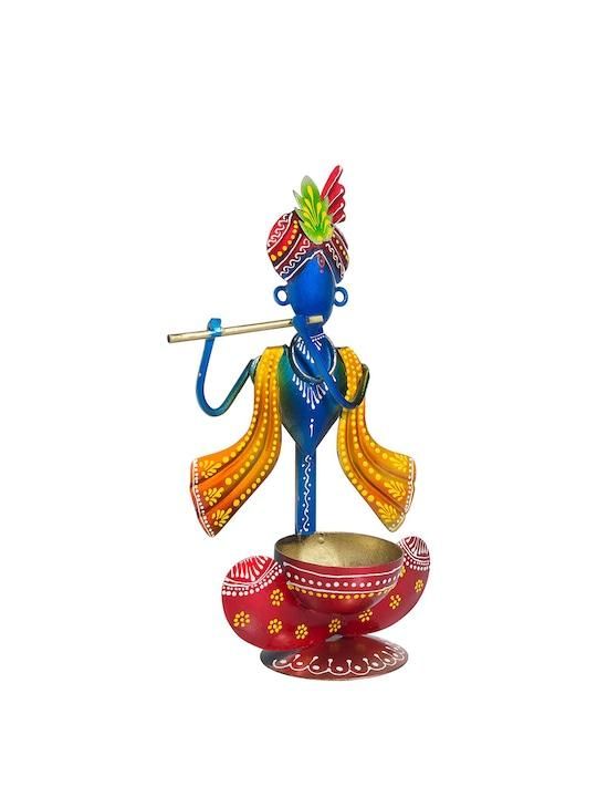 Blue & Red Krishna Idol Showpiece 1rp3z3-0h