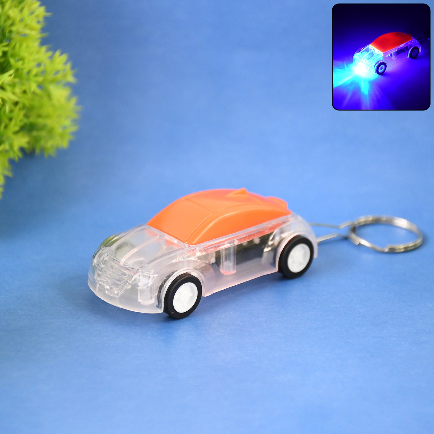 Mini Car Shape Led Keychain Light +(1 Pc Random Color)