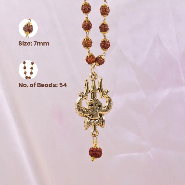 Panchmukhi Rudraksha OM Shiva Trishool Mala 1rp3z3-0h