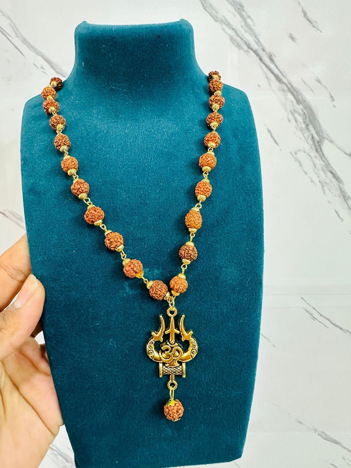 Panchmukhi Rudraksha OM Shiva Trishool Mala 1rp3z3-0h