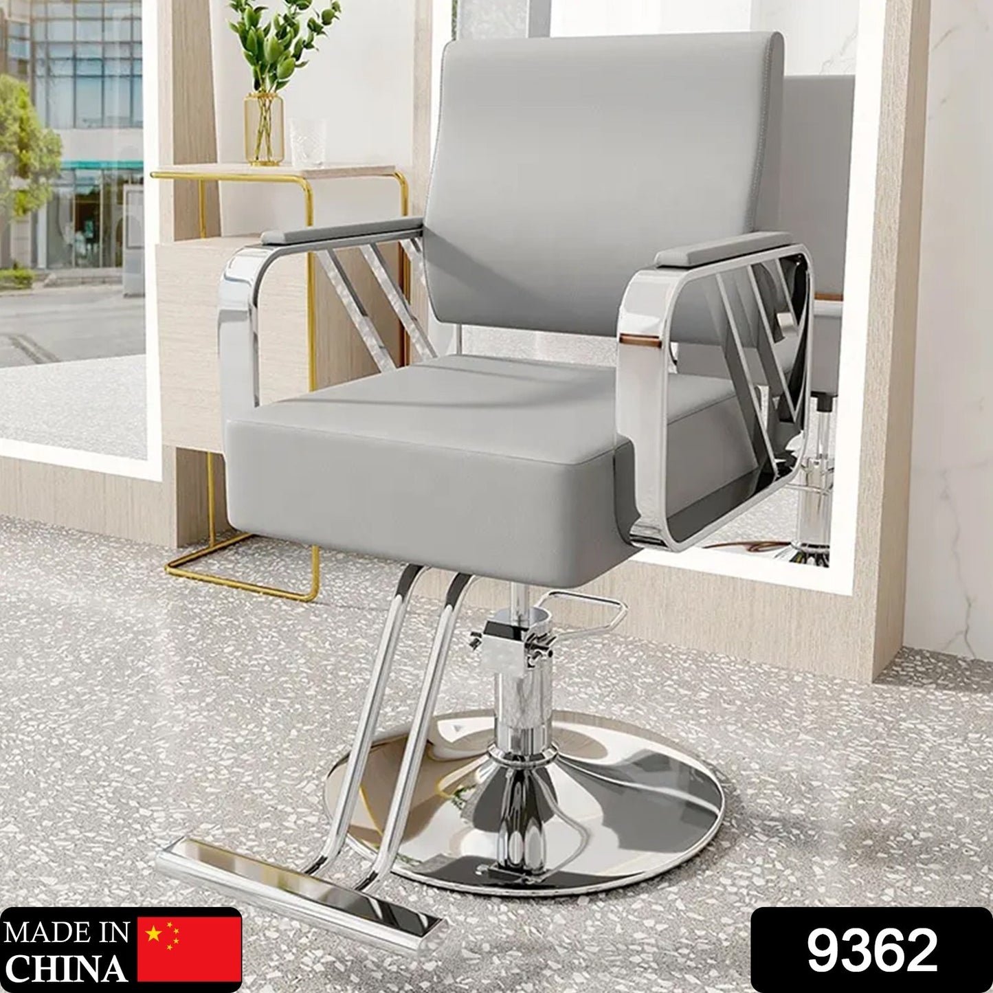 9362 Salon Chair Hydraulic Chair For Business Or Home Simplicity Barber Chair Salon Beauty Spa Shampoo Hair Professional Hydraulic Styling Chair (Silver 1 Unit )