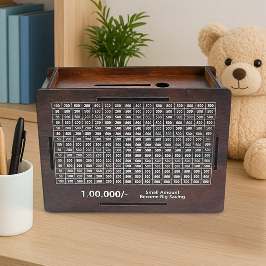 Wooden Money  Piggy Bank Money Box (1 Pc  Pen Not Included)