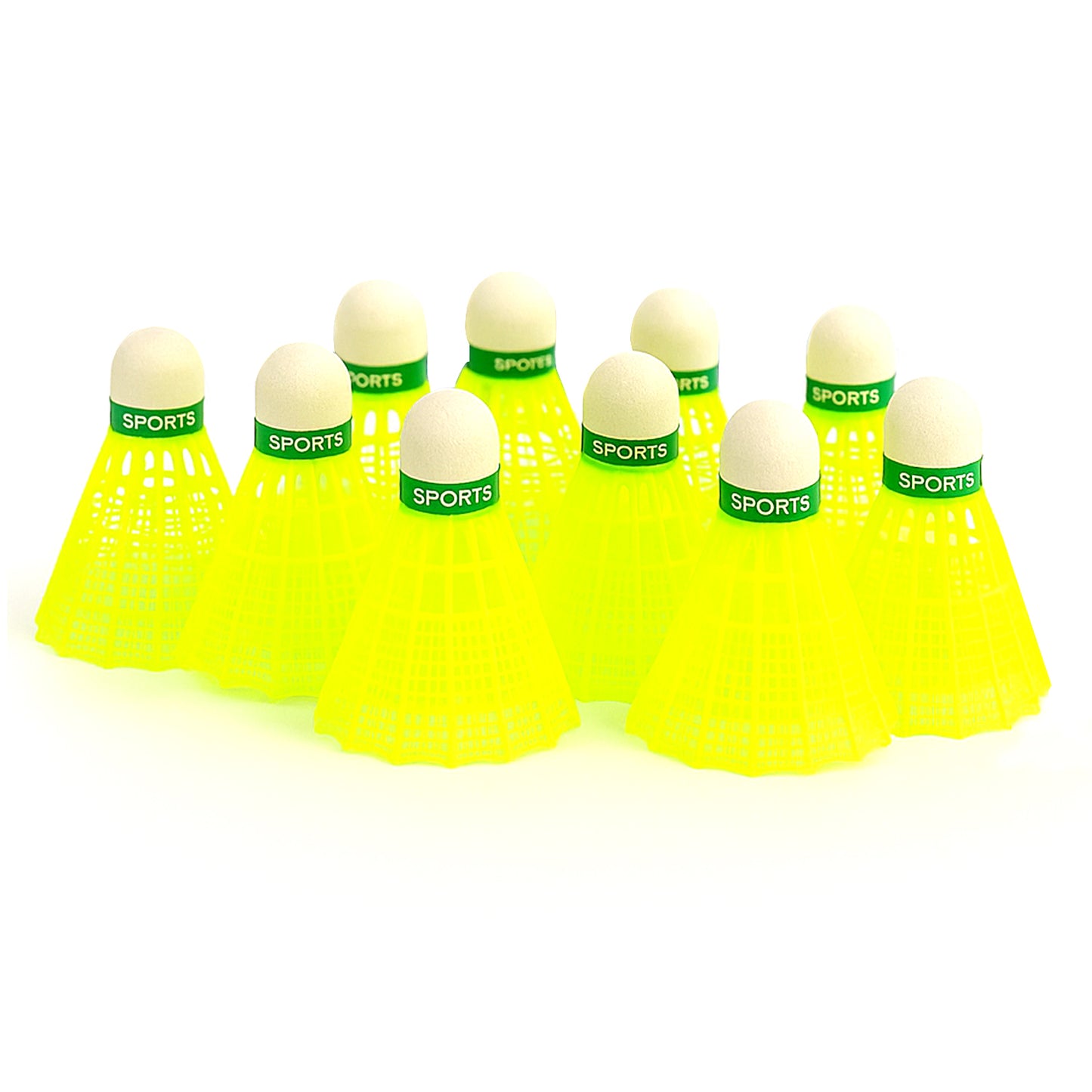 Premium Plastic Badminton Shuttlecock Set (10 Pcs)