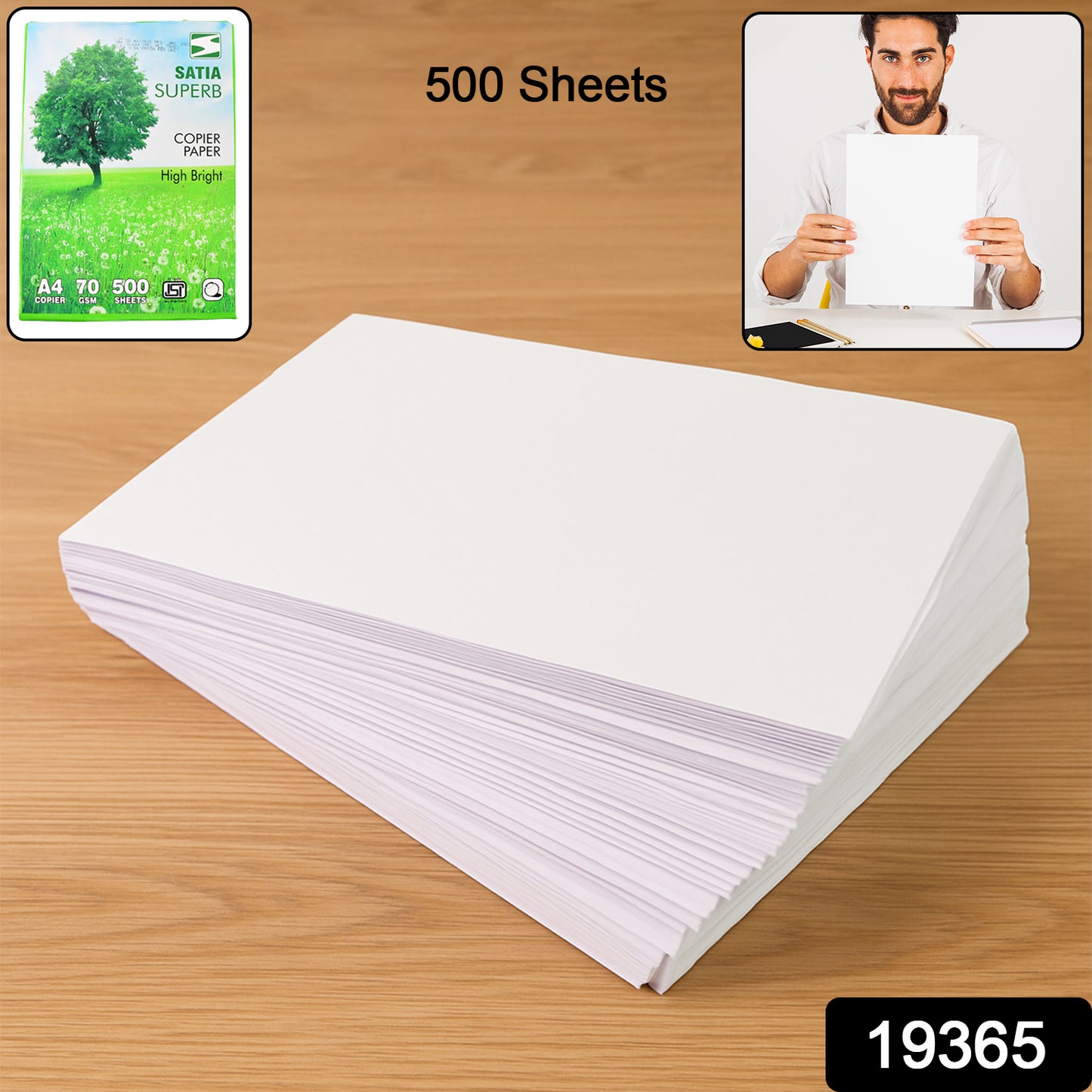 A4 Size High Bright Copier Paper  70 Gsm  Pack Of 500 Sheets