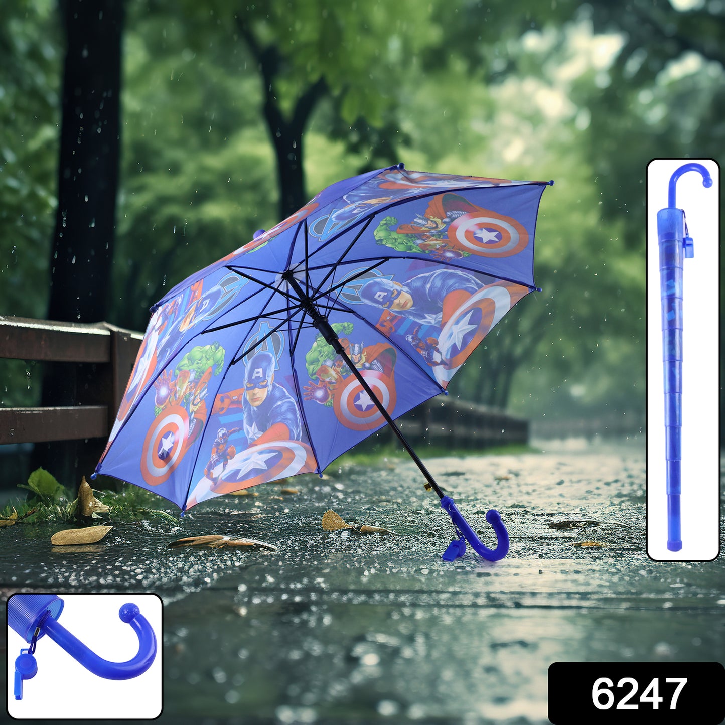 6247 Umbrella With Handle And Lightweight Safety Round Plastic Cap