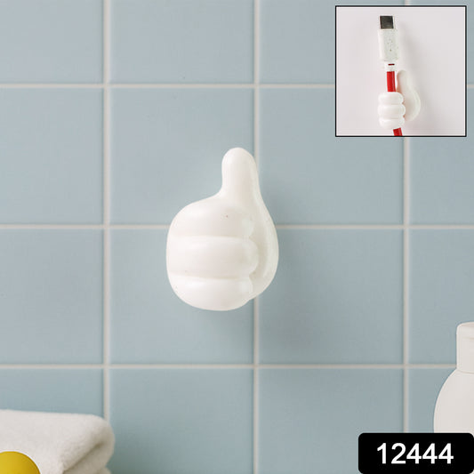 White Multifunctional Multi Functional Hand Shape Wall Clip Hanger Keys Cable Holder