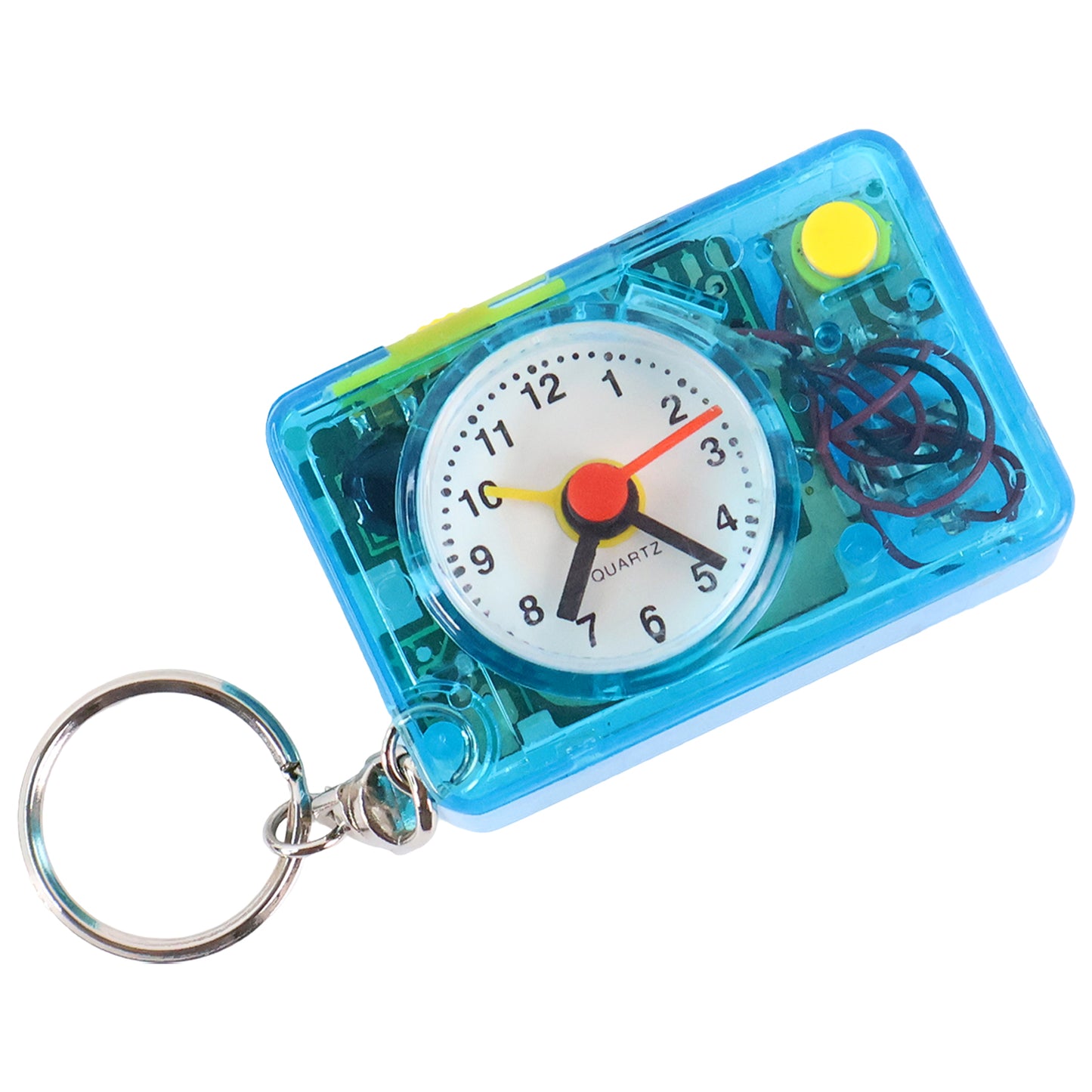 Mini Alarm Clock Keychain  1pc Portable Quartz Analog Clock Key Ring
