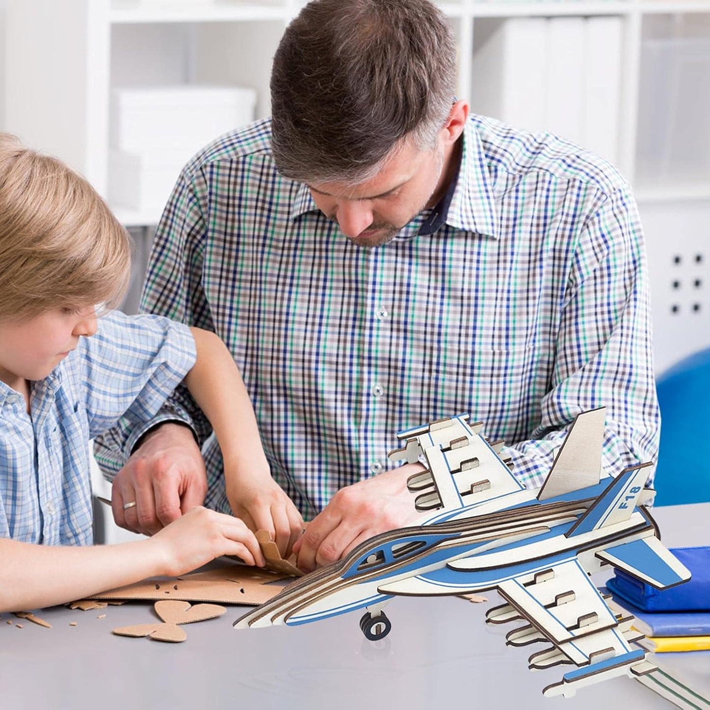 3d Wooden Aircraft Puzzle Diy Assembly Kit (Mix Design  1 Set)