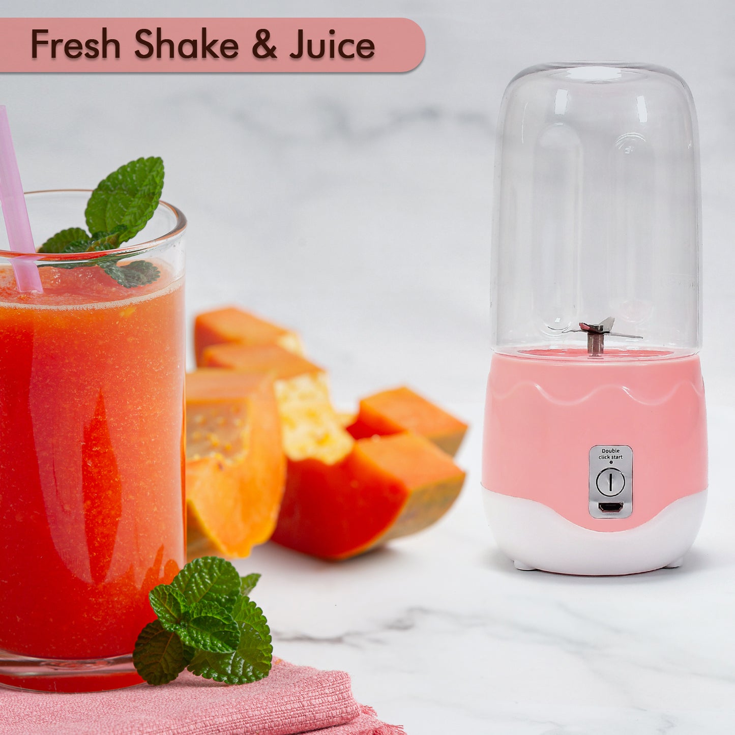 2260 Portable Blender Personal Blender Juicer Cup Mini Handheld Blender With 4 Blades Mixer For Fruit Shakes And Smoothies Portable Juicer (Multicolor)
