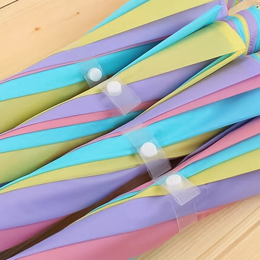 Colorful Rainbow Umbrella Multi-colour J Shaped Handle (1 Pc)