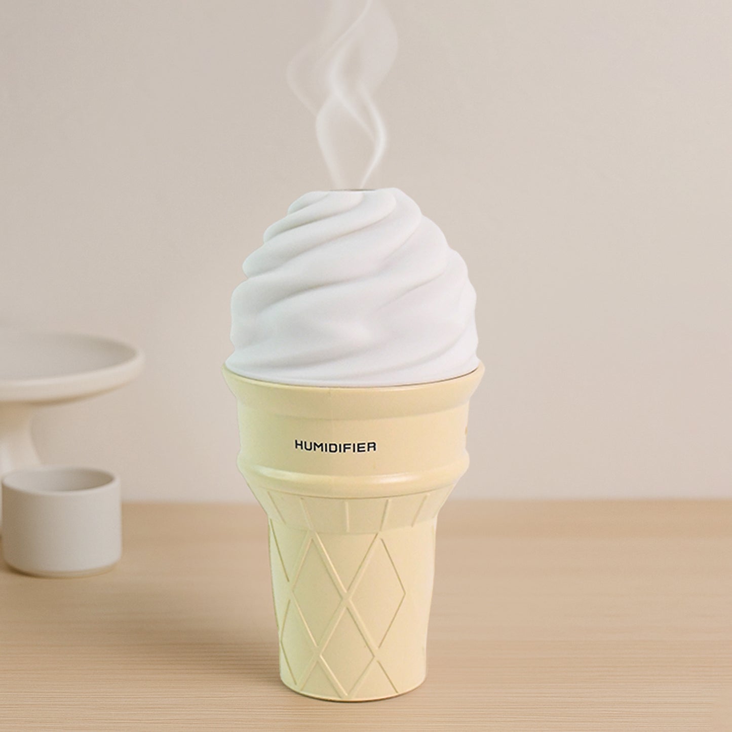 Ice Cream Cone Shape Air Freshener Humidifier (1pc  Cream Color)