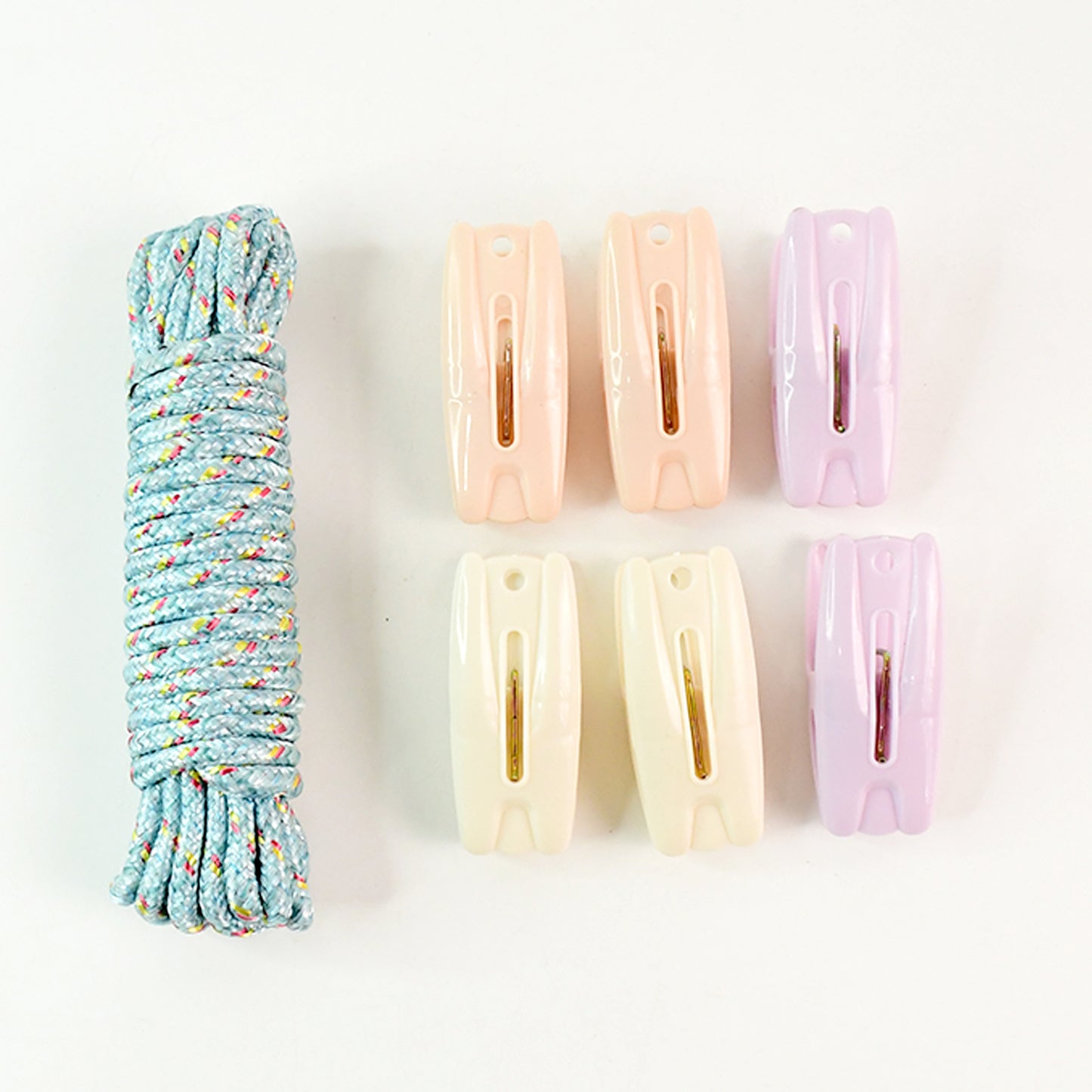 Clothesline Rope With 6 Clips  6 Meter Approx Heavy Duty Laundry Drying Rope With Clip