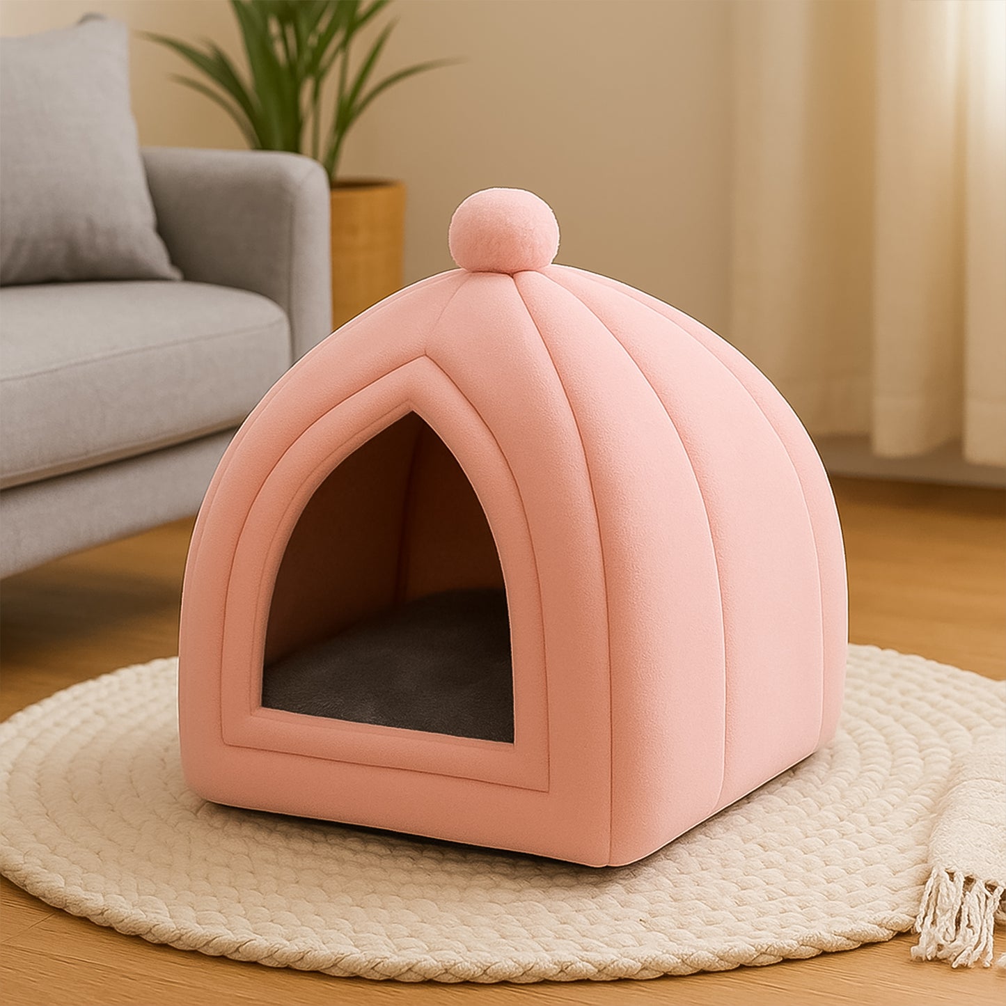 Luxury Igloo-style Pet Tent Bed For Small Dogs And Cats (1 Pc)
