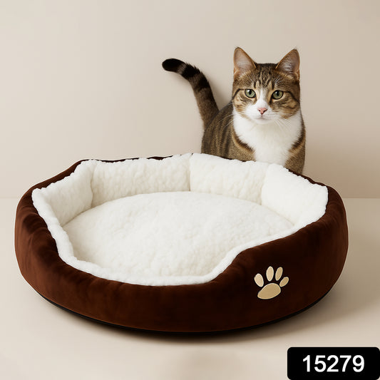 Luxury Soft Plush Round Pet Bed For Cats And Small Dogs (1 Pc)